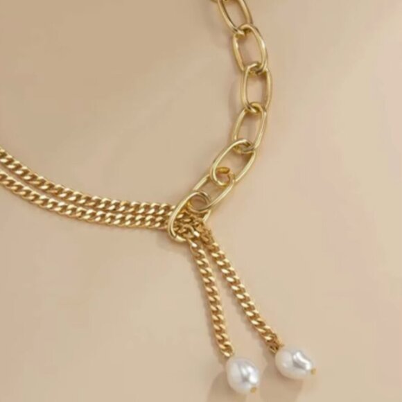 Fashion Hip Hop Long Imitated Pearl Pendant Tassel Necklace For Women Boho - Picture 2 of 6